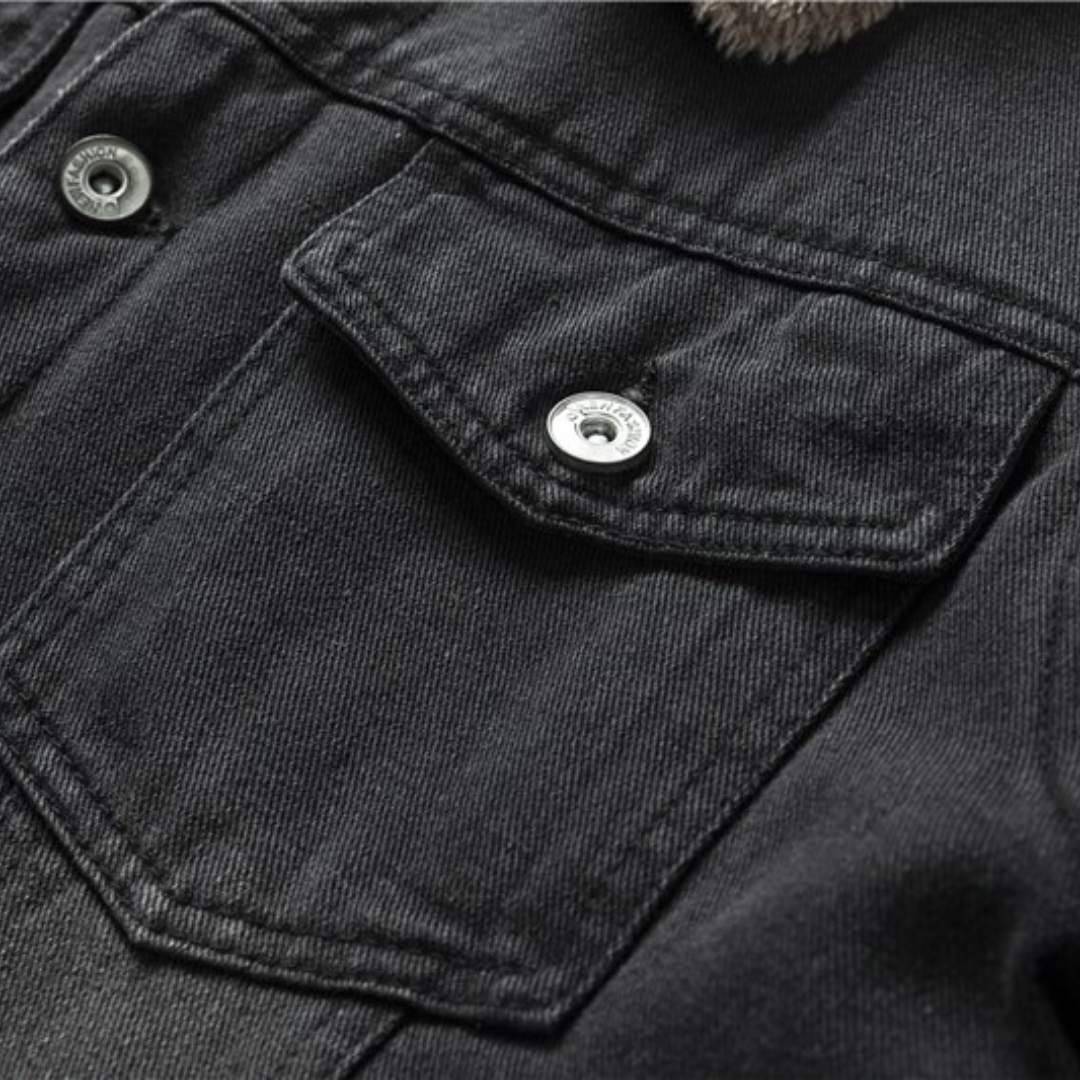 UrbanStyle® Modische Herren-Denimjacke mit wärmendem Innenfutter