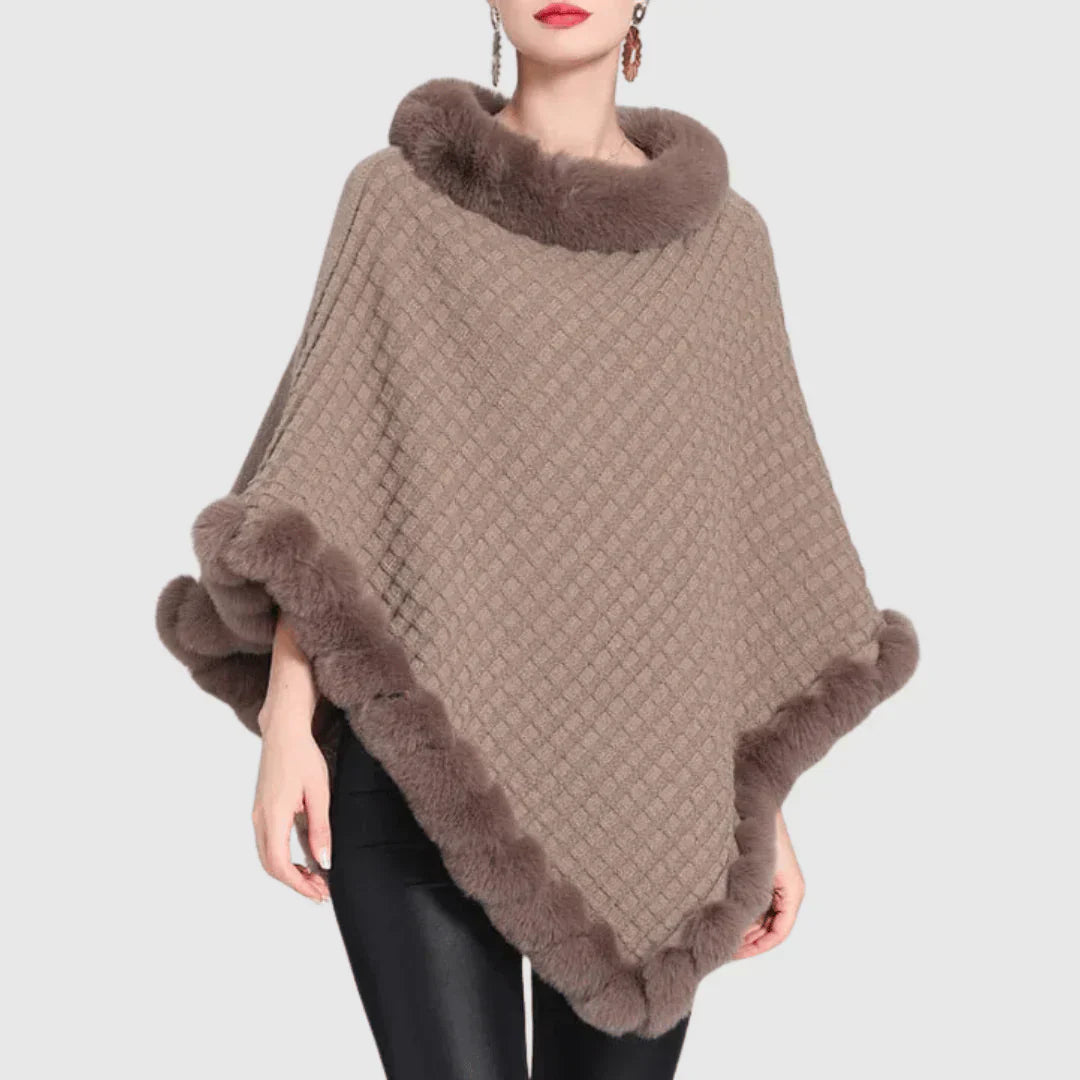 Damen-Rollkragenponcho