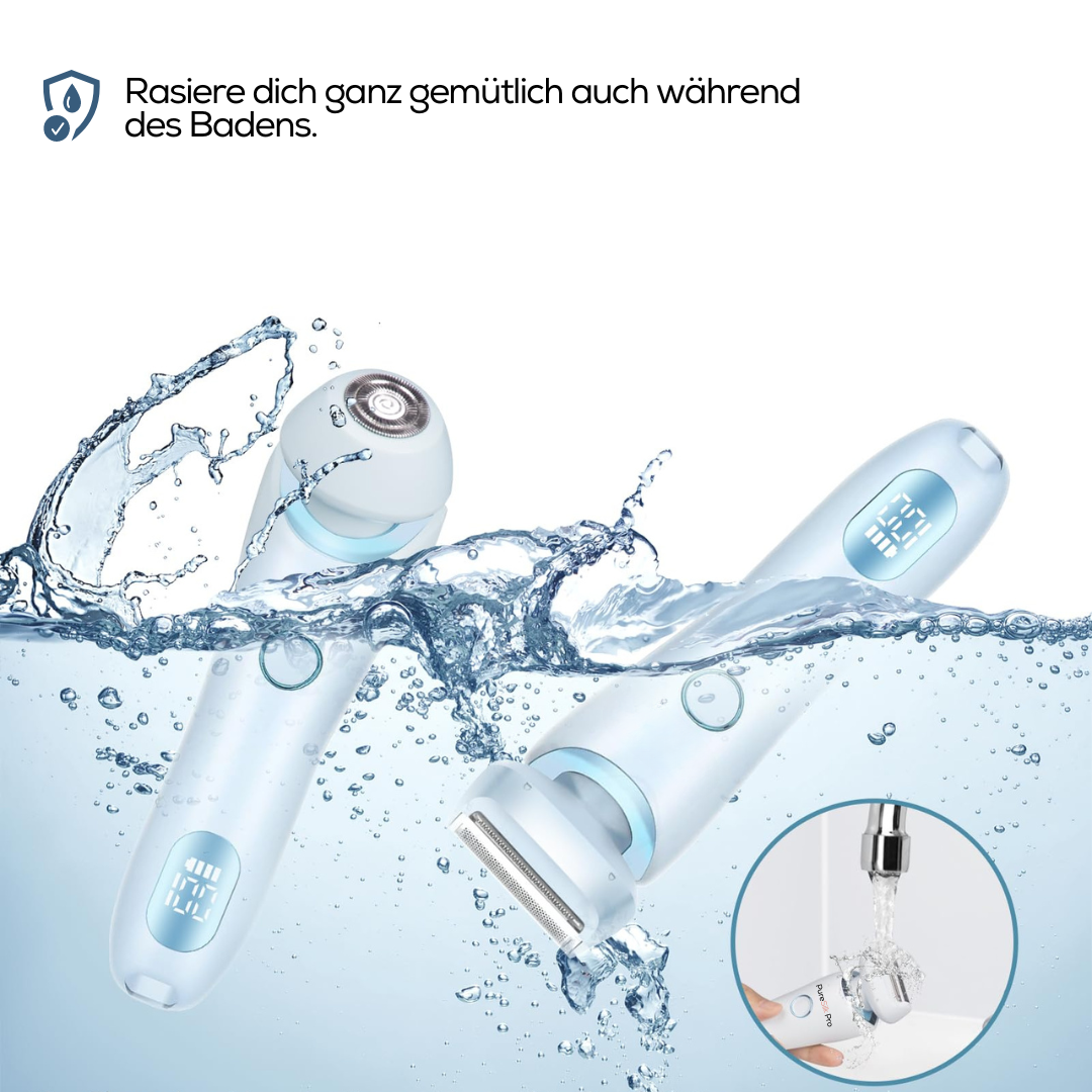 Gleame® Wasserdichter Damen Rasierer für seidig glatte Haut - schmerzfrei, nass & trocken