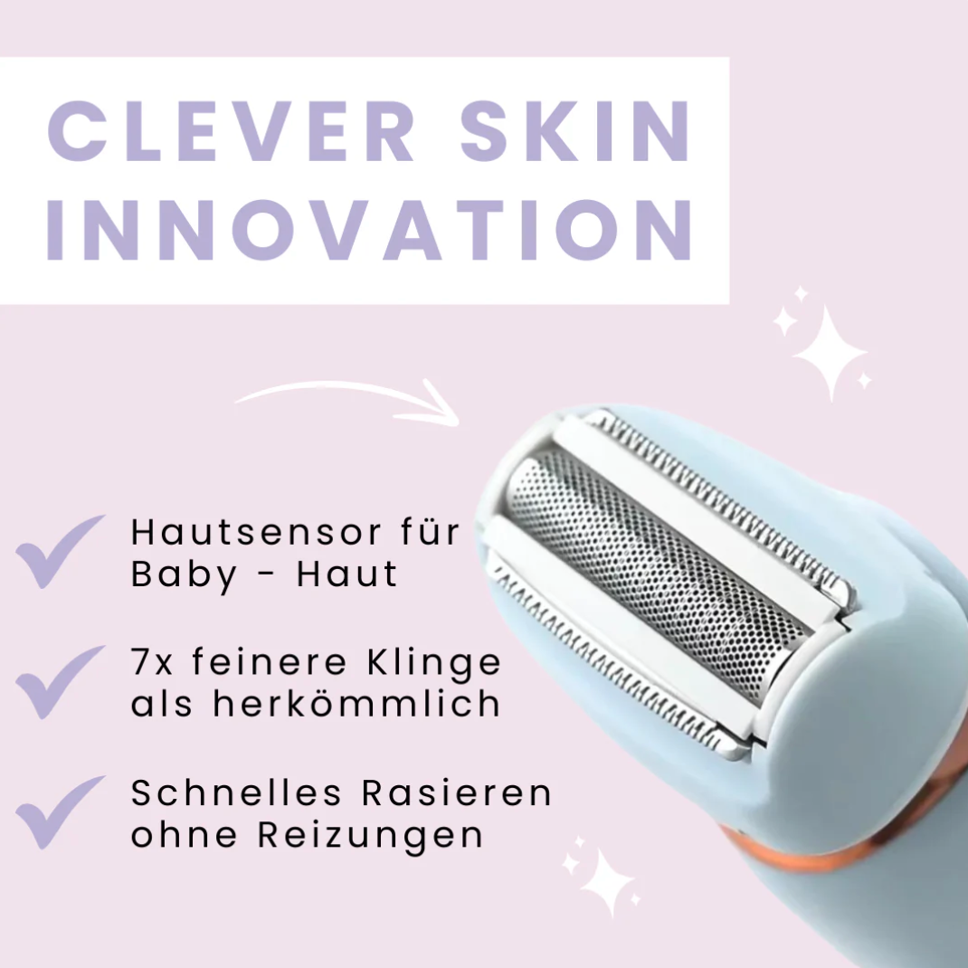 Gleame® Wasserdichter Damen Rasierer für seidig glatte Haut - schmerzfrei, nass & trocken