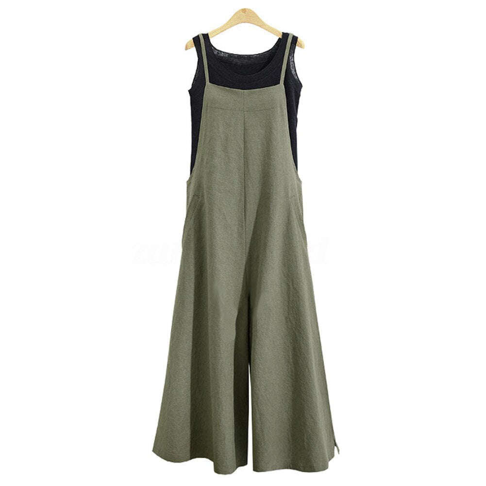 Clara Ärmelloser Damen-Jumpsuit im modischen Latzhosen-Stil