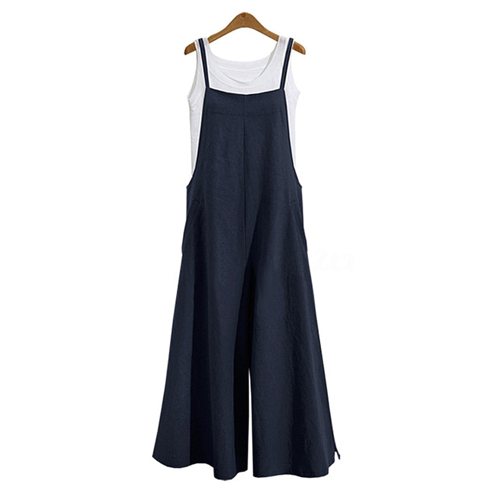 Clara Ärmelloser Damen-Jumpsuit im modischen Latzhosen-Stil