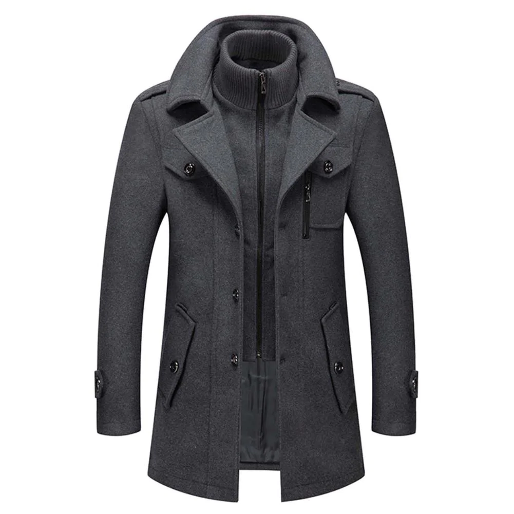 EleganzPlus® Moderner Herren-Trenchcoat mit Zweiteiligem Design