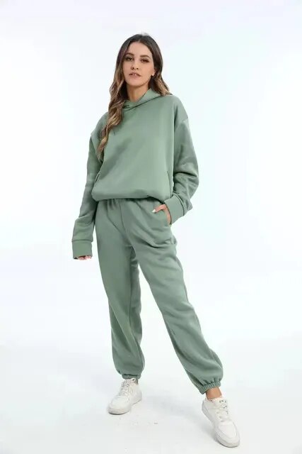 JuliaBequem Damen Kapuzenpullover und Sweatpants Set – Stilvoll und Bequem