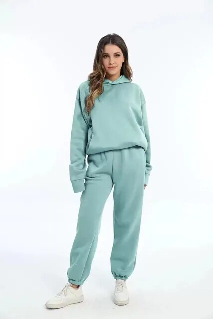 JuliaBequem Damen Kapuzenpullover und Sweatpants Set – Stilvoll und Bequem