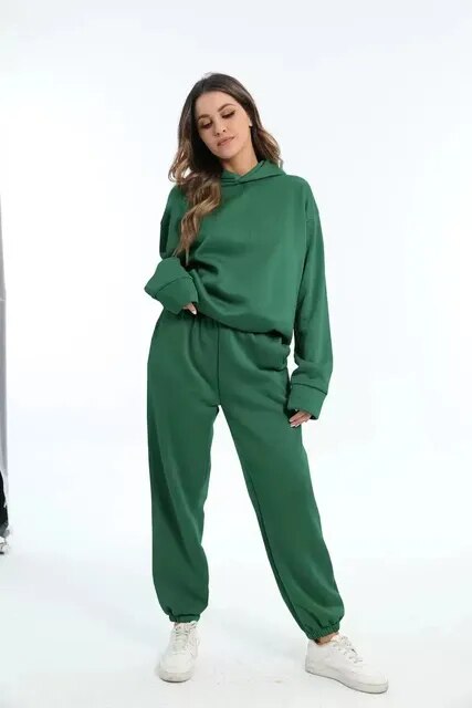 JuliaBequem Damen Kapuzenpullover und Sweatpants Set – Stilvoll und Bequem