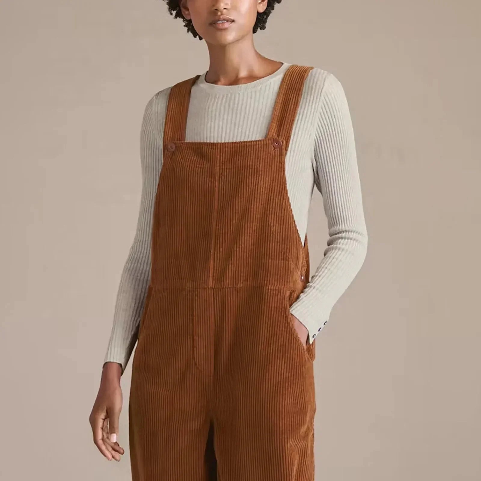 Julia Bequemer Damen Jumpsuit mit Praktischen Taschen