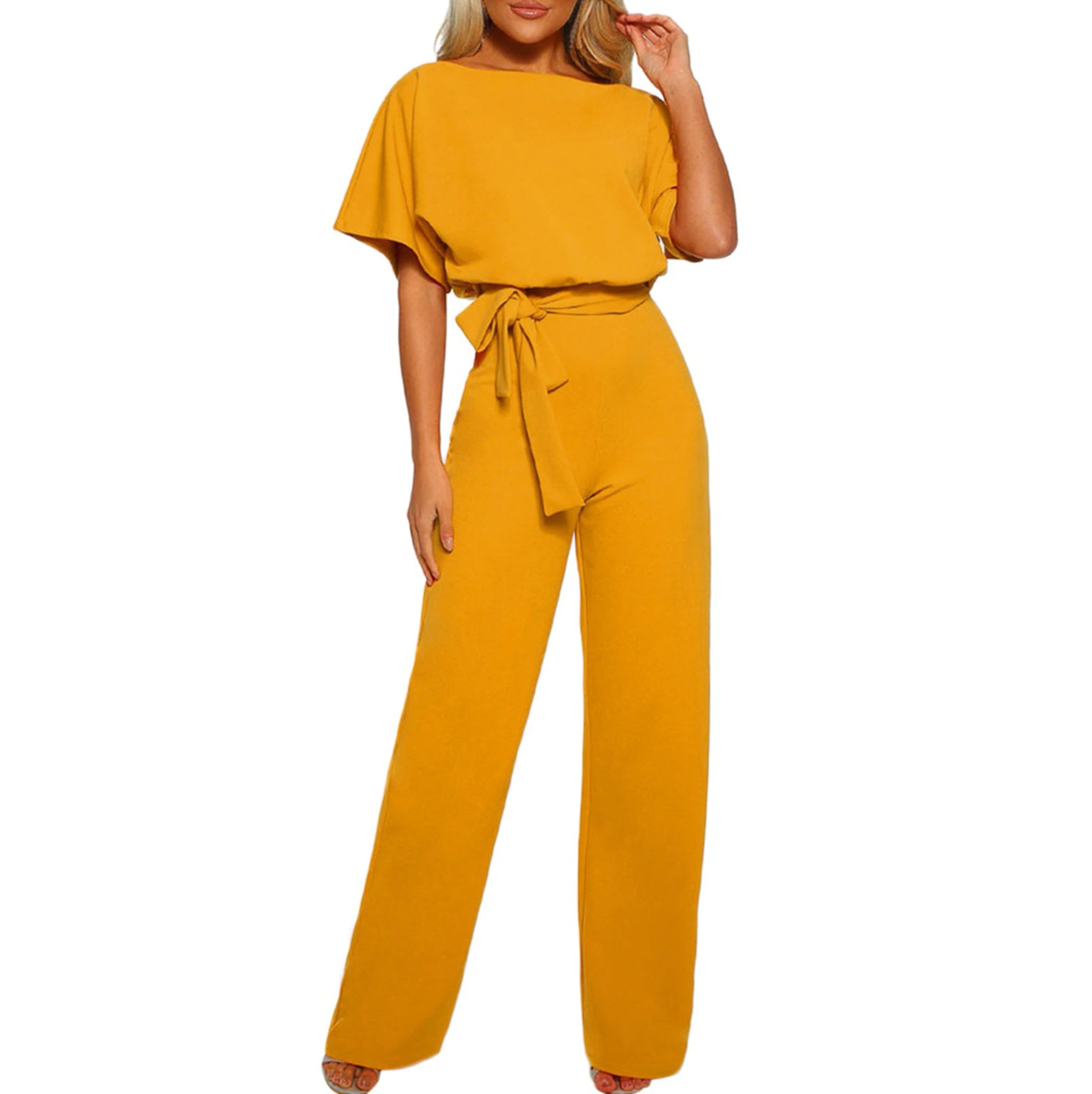 Anna Stilvoller Damen-Jumpsuit mit Gürtel für Eleganz und Komfort