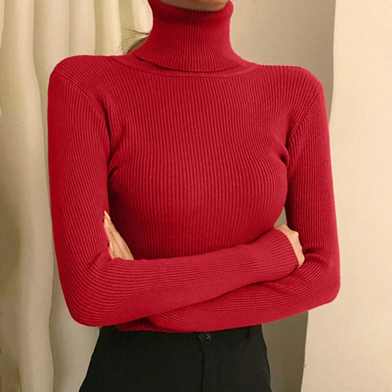 Damen Strickturtleneck-Pullover