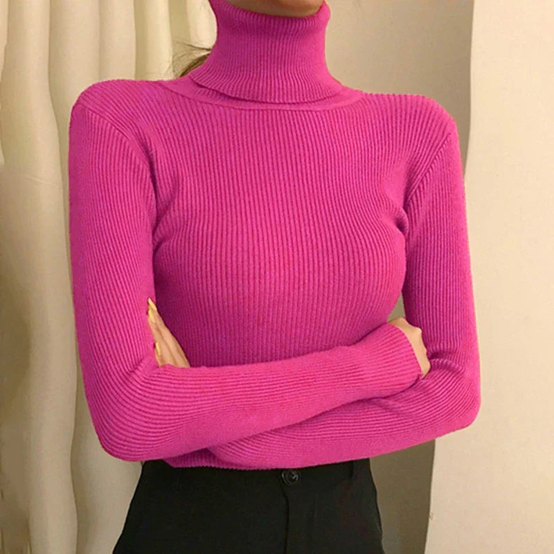 Damen Strickturtleneck-Pullover