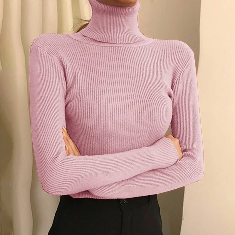 Damen Strickturtleneck-Pullover