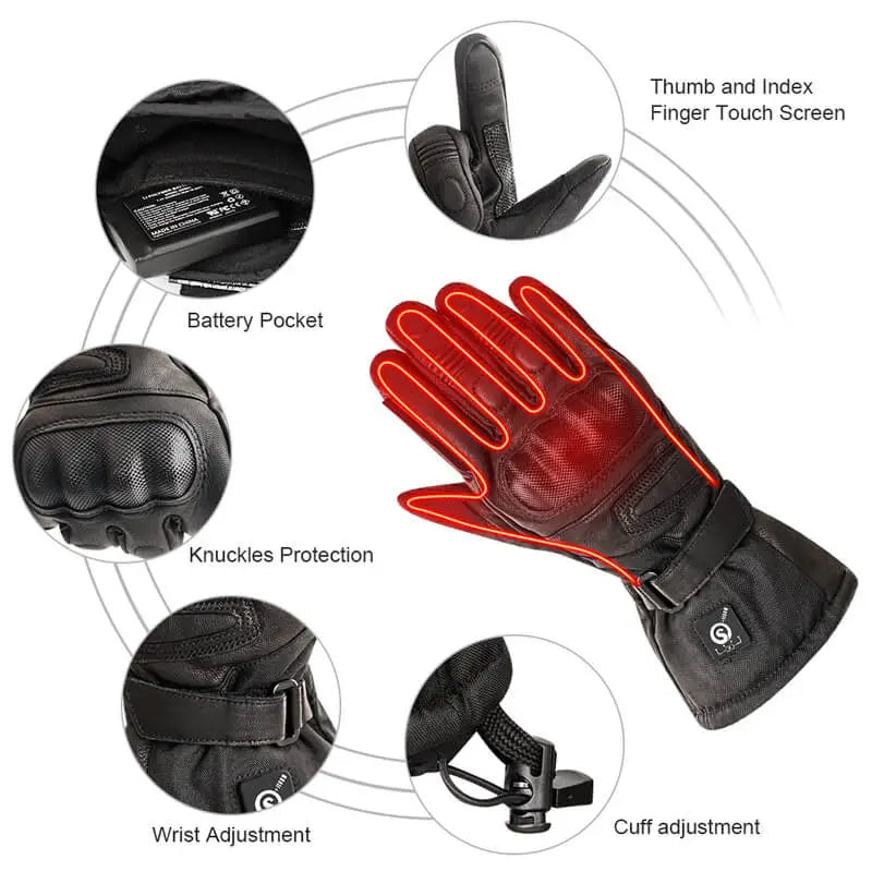 MotoHeat® Beheizte Motorrad-Handschuhe aus Schafsleder