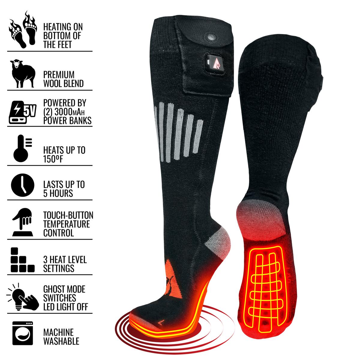 Heat® 5V Beheizte Unisex Wollsocken mit Batterie