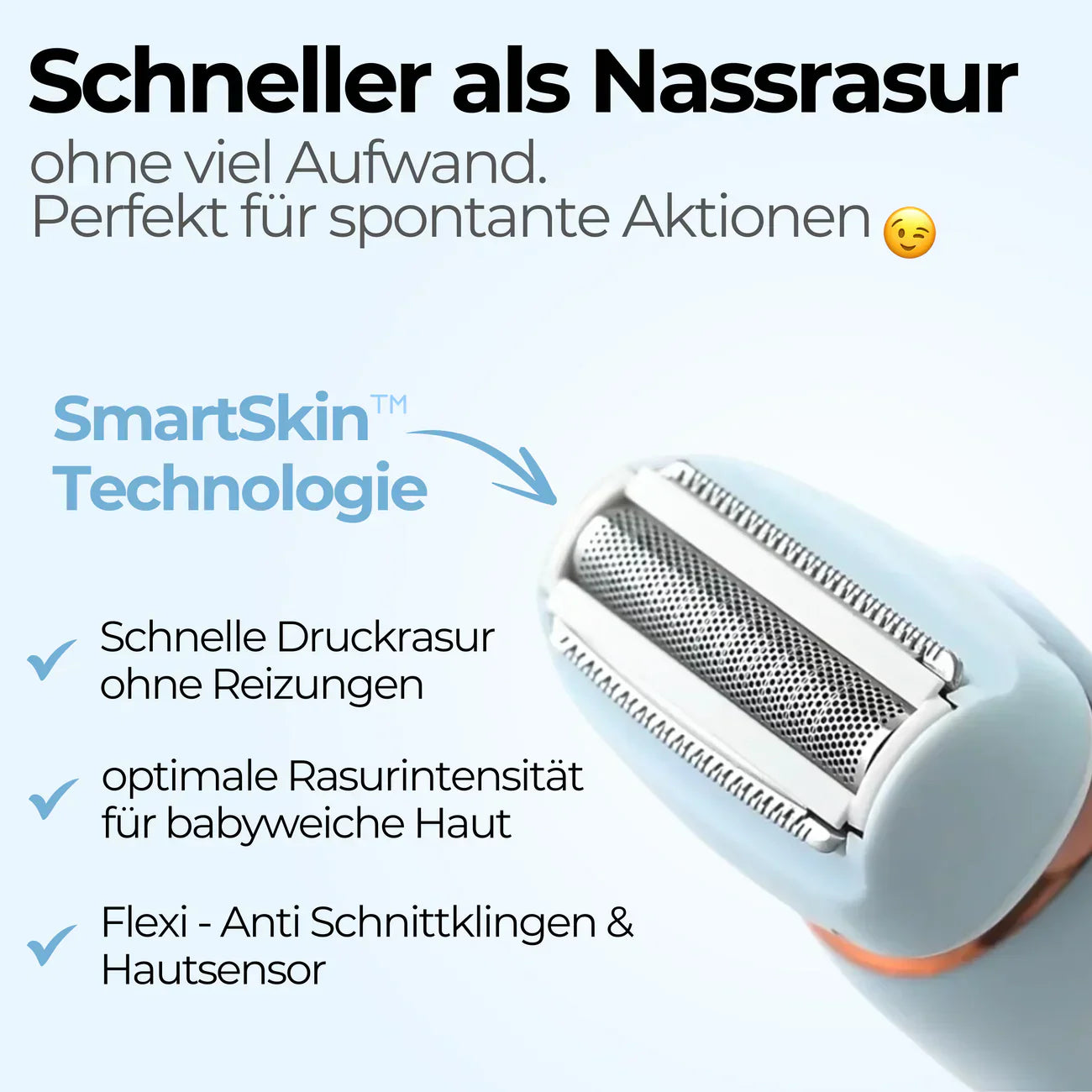 Gleame® Wasserdichter Damen Rasierer für seidig glatte Haut - schmerzfrei, nass & trocken