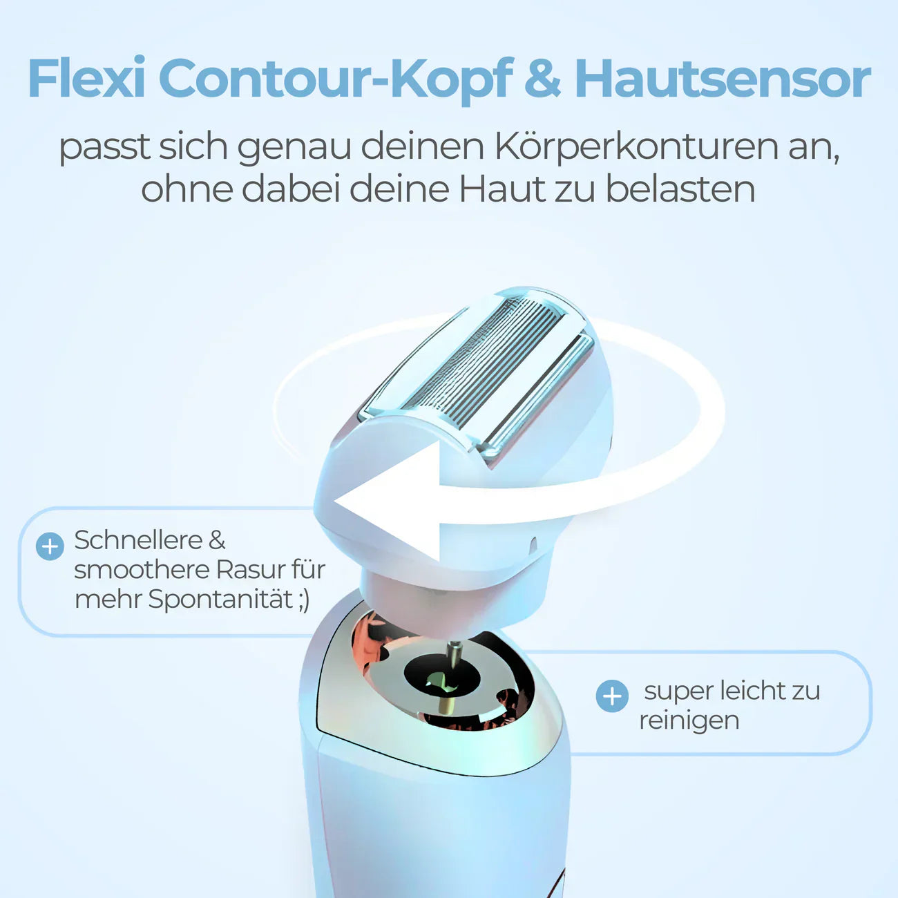 Gleame® Wasserdichter Damen Rasierer für seidig glatte Haut - schmerzfrei, nass & trocken