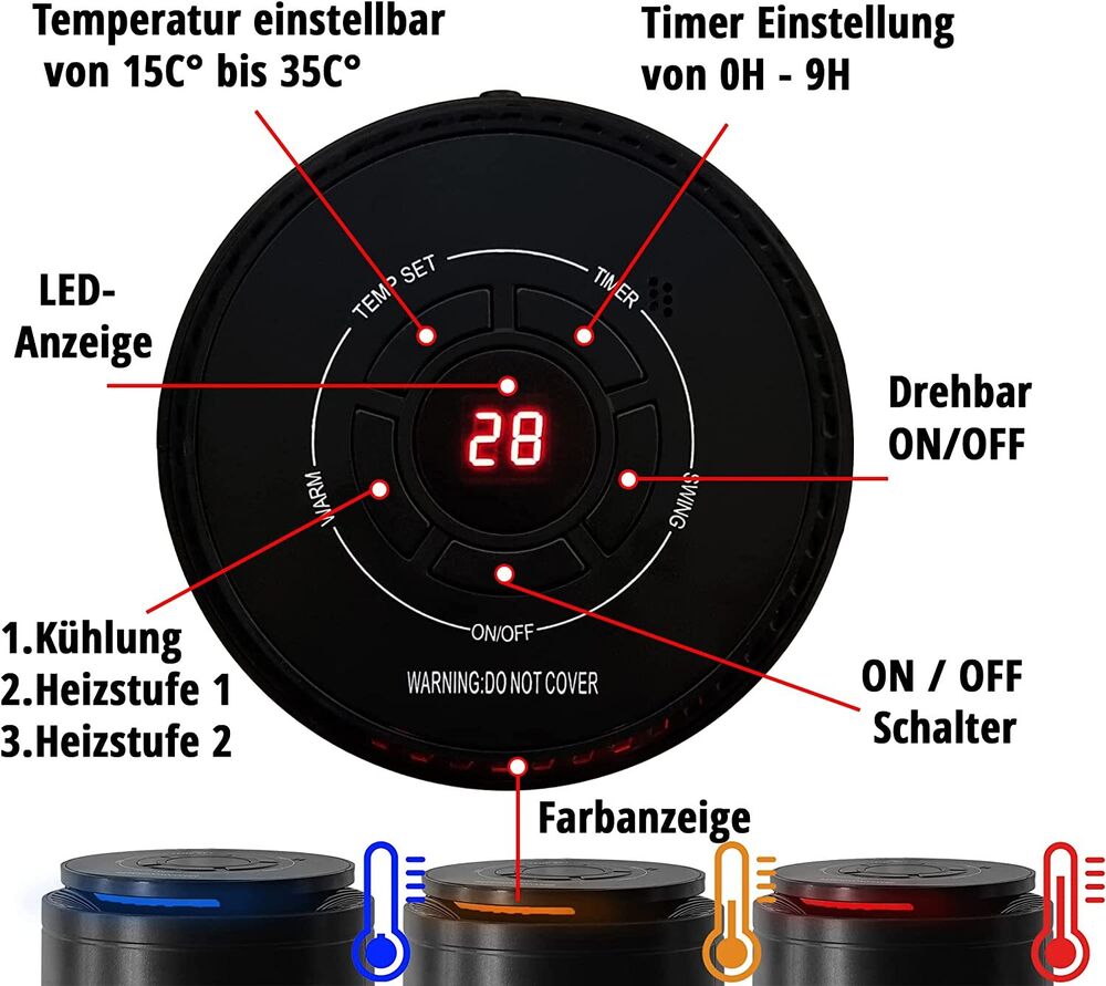 Digitale mini Heizung mit 3 Heizstufen