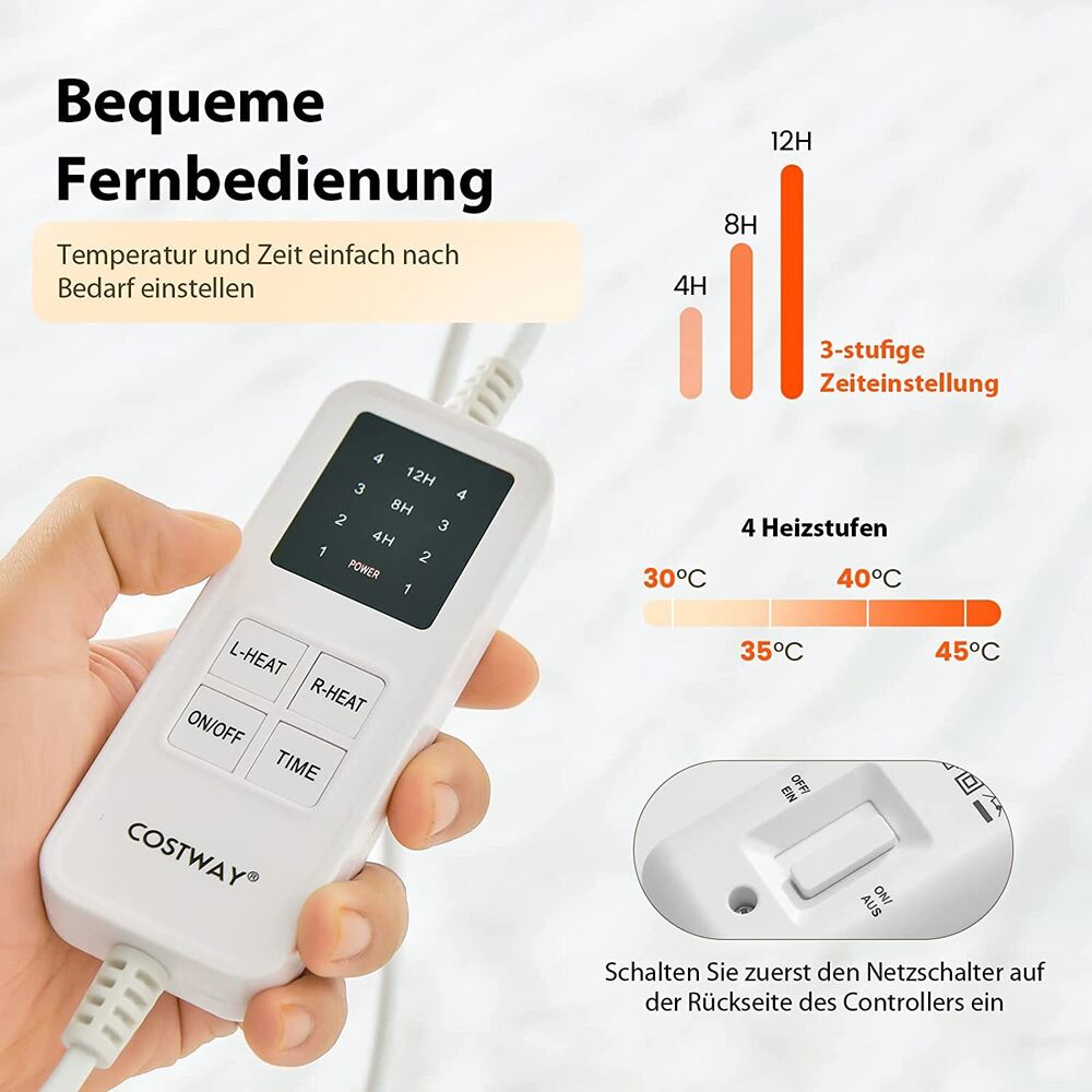 Elektrische waschbarHeizdecke mit 4 Heizstufen