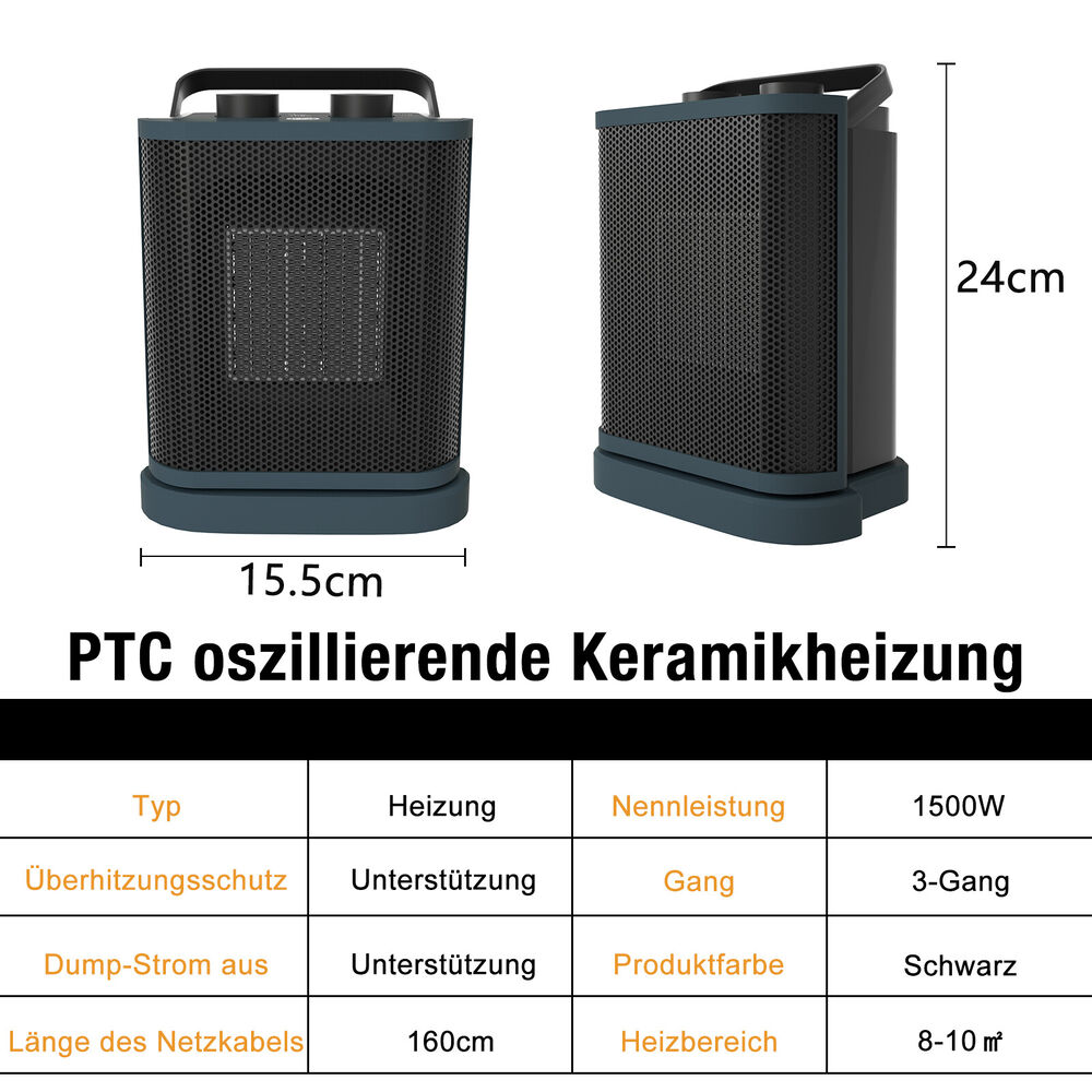 Mini mobile Heizlüfter 1500W